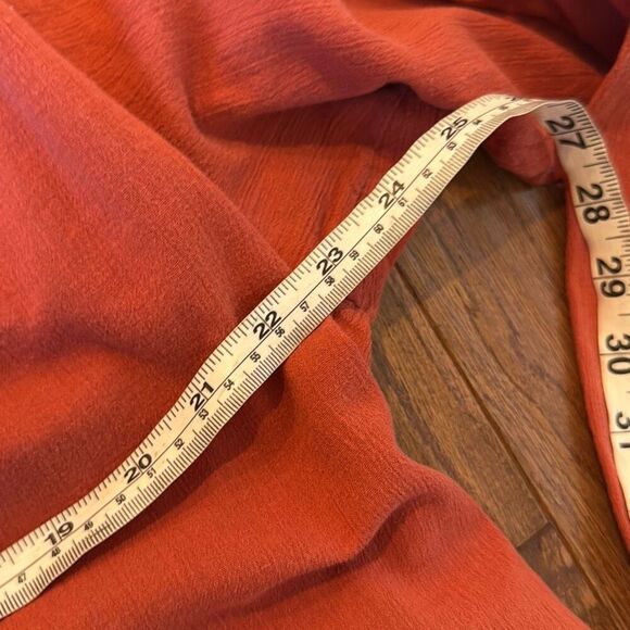 Loft cotton orange cropped button front blouse small - Picture 8 of 10
